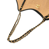 CHANEL シャネル マキシショッピングバッグ ダークベージュ/ブラック AS5463 レディース カーフ ブレードラフィアエフェクトキャンバス ハンドバッグ Aランク 中古 銀蔵