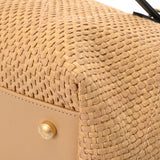 CHANEL シャネル マキシショッピングバッグ ダークベージュ/ブラック AS5463 レディース カーフ ブレードラフィアエフェクトキャンバス ハンドバッグ Aランク 中古 銀蔵