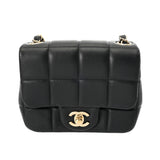 CHANEL シャネル チョコバー ミニフラップチェーンショルダー ブラック AS3744 レディース ラムスキン レジン ショルダーバッグ ABランク 中古 銀蔵
