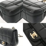 CHANEL シャネル チョコバー ミニフラップチェーンショルダー ブラック AS3744 レディース ラムスキン レジン ショルダーバッグ ABランク 中古 銀蔵
