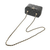 CHANEL シャネル マトラッセ スモール ヴァニティケース ブラック AP1341 レディース キャビアスキン バニティバッグ Aランク 中古 銀蔵