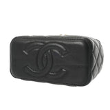 CHANEL シャネル マトラッセ スモール ヴァニティケース ブラック AP1341 レディース キャビアスキン バニティバッグ Aランク 中古 銀蔵