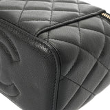 CHANEL シャネル マトラッセ スモール ヴァニティケース ブラック AP1341 レディース キャビアスキン バニティバッグ Aランク 中古 銀蔵