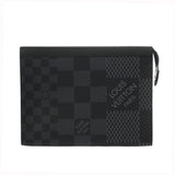 GOYARD ゴヤール ダミエグラフィット3D ポシェットヴォヤージュ MM ブラック N60444 メンズ ダミエキャンバス クラッチバッグ Aランク 中古 銀蔵