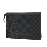 GOYARD ゴヤール ダミエグラフィット3D ポシェットヴォヤージュ MM ブラック N60444 メンズ ダミエキャンバス クラッチバッグ Aランク 中古 銀蔵