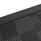 GOYARD ゴヤール ダミエグラフィット3D ポシェットヴォヤージュ MM ブラック N60444 メンズ ダミエキャンバス クラッチバッグ Aランク 中古 銀蔵