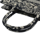 CHRISTIAN DIOR クリスチャンディオール ブックトートバッグ ミディアム ネイビー/ホワイト M1296ZTDT.M311 レディース キャンバス ハンドバッグ Aランク 中古 銀蔵