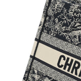 CHRISTIAN DIOR クリスチャンディオール ブックトートバッグ ミディアム ネイビー/ホワイト M1296ZTDT.M311 レディース キャンバス ハンドバッグ Aランク 中古 銀蔵
