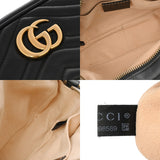 GUCCI グッチ GGマーモント キルティング ミニショルダー ブラック 448065 レディース レザー ショルダーバッグ ABランク 中古 銀蔵