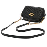 GUCCI グッチ GGマーモント キルティング ミニショルダー ブラック 448065 レディース レザー ショルダーバッグ ABランク 中古 銀蔵
