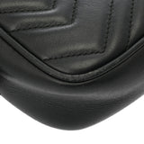 GUCCI グッチ GGマーモント キルティング ミニショルダー ブラック 448065 レディース レザー ショルダーバッグ ABランク 中古 銀蔵
