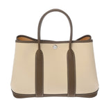 HERMES エルメス ガーデンパーティ TPM バニラ/エトゥープ Y刻印(2020年頃) レディース トワルオフィシエ/レザー ハンドバッグ Aランク 中古 銀蔵