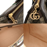 GUCCI グッチ ミディアム トップハンドルバッグ ベージュ/エボニー/ブラウン 524537 レディース GGスプリームキャンバス レザー ハンドバッグ Aランク 中古 銀蔵