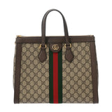 GUCCI グッチ ミディアム トップハンドルバッグ ベージュ/エボニー/ブラウン 524537 レディース GGスプリームキャンバス レザー ハンドバッグ Aランク 中古 銀蔵