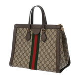 GUCCI グッチ ミディアム トップハンドルバッグ ベージュ/エボニー/ブラウン 524537 レディース GGスプリームキャンバス レザー ハンドバッグ Aランク 中古 銀蔵