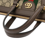 GUCCI グッチ ミディアム トップハンドルバッグ ベージュ/エボニー/ブラウン 524537 レディース GGスプリームキャンバス レザー ハンドバッグ Aランク 中古 銀蔵