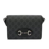 GUCCI グッチ ミニバッグ ホースビット 1955 ブラック 855566 レディース ソフトGGスプリームキャンバス ショルダーバッグ Aランク 中古 銀蔵