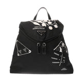 SAINT LAURENT サンローラン バックパック ブラック/ホワイト 2VZ089 レディース ナイロン リュック・デイパック ABランク 中古 銀蔵