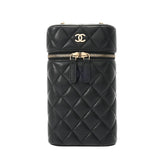 CHANEL シャネル クラシック ヴァニティフォンケース ブラック AP2084 レディース ラムスキン バニティバッグ Aランク 中古 銀蔵