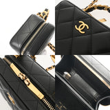 CHANEL シャネル マトラッセ バニティ ミニ チェーンショルダー ブラック AP3246 レディース ラムスキン バニティバッグ Aランク 中古 銀蔵