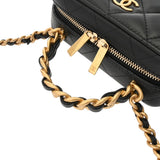 CHANEL シャネル マトラッセ バニティ ミニ チェーンショルダー ブラック AP3246 レディース ラムスキン バニティバッグ Aランク 中古 銀蔵