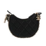 CHANEL シャネル マトラッセ ミニホーボ―バッグ ブラック レディース ラムスキン ショルダーバッグ Aランク 中古 銀蔵