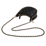 CHANEL シャネル マトラッセ ミニホーボ―バッグ ブラック レディース ラムスキン ショルダーバッグ Aランク 中古 銀蔵