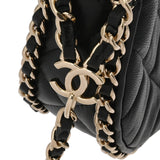 CHANEL シャネル マトラッセ ミニホーボ―バッグ ブラック レディース ラムスキン ショルダーバッグ Aランク 中古 銀蔵