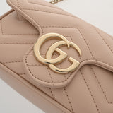 GUCCI グッチ GGマーモント スーパーミニバッグ ピンク 476433 レディース レザー ショルダーバッグ Aランク 中古 銀蔵