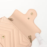 GUCCI グッチ GGマーモント スーパーミニバッグ ピンク 476433 レディース レザー ショルダーバッグ Aランク 中古 銀蔵