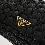 PRADA プラダ ショルダーバッグ ブラック 1BD362 レディース ラフィア/レザー ショルダーバッグ Aランク 中古 銀蔵
