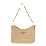PRADA プラダ Re-Edition 2000 バッグ 2WAY ベージュ 1BH204 レディース ラフィア ショルダーバッグ ABランク 中古 銀蔵