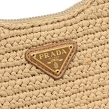 PRADA プラダ Re-Edition 2000 バッグ 2WAY ベージュ 1BH204 レディース ラフィア ショルダーバッグ ABランク 中古 銀蔵