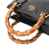 GUCCI グッチ ダイアナ ミニトートバッグ バンブー ブラック 702732 レディース レザー バンブー ハンドバッグ Aランク 中古 銀蔵