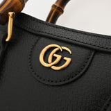 GUCCI グッチ ダイアナ ミニトートバッグ バンブー ブラック 702732 レディース レザー バンブー ハンドバッグ Aランク 中古 銀蔵