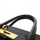 HERMES エルメス バーキン 30 ブラック A刻印(2017年頃) レディース トゴ ハンドバッグ Bランク 中古 銀蔵