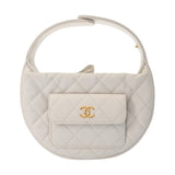 CHANEL シャネル マトラッセ ミニハンドバッグ ホワイト AP3467 レディース キャビアスキン ハンドバッグ Aランク 中古 銀蔵