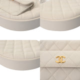 CHANEL シャネル マトラッセ ミニハンドバッグ ホワイト AP3467 レディース キャビアスキン ハンドバッグ Aランク 中古 銀蔵
