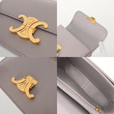 CELINE セリーヌ ティーン トリオンフ ライトライラック 188423BF4.32LA レディース シャイニーカーフ ショルダーバッグ Aランク 中古 銀蔵