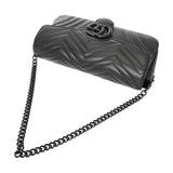 GUCCI グッチ GGマーモント スモール ショルダーバッグ ブラック 734814 レディース レザー ショルダーバッグ Aランク 中古 銀蔵