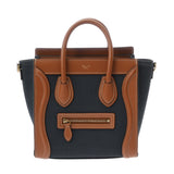 CELINE セリーヌ ラゲージ ナノ 2WAY ネイビー/タン 189243 レディース キャンバス/カーフ ハンドバッグ ABランク 中古 銀蔵