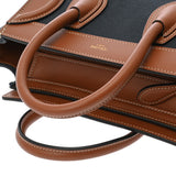 CELINE セリーヌ ラゲージ ナノ 2WAY ネイビー/タン 189243 レディース キャンバス/カーフ ハンドバッグ ABランク 中古 銀蔵
