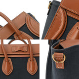 CELINE セリーヌ ラゲージ ナノ 2WAY ネイビー/タン 189243 レディース キャンバス/カーフ ハンドバッグ ABランク 中古 銀蔵