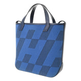HERMES エルメス Hアンビエ PM ブルーフランス/ブルーサフィール レディース トワルアッシュ/ヴォ―スイフト ハンドバッグ Bランク 中古 銀蔵