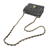 CHANEL シャネル マトラッセ ミニチェーンショルダー 18cm ブラック A01115 ユニセックス ラムスキン ショルダーバッグ ABランク 中古 銀蔵