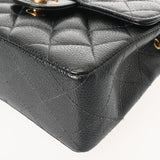 CHANEL シャネル マトラッセ ミニチェーンショルダー 18cm ブラック A01115 ユニセックス ラムスキン ショルダーバッグ ABランク 中古 銀蔵
