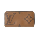 LOUIS VUITTON ルイヴィトン モノグラムジャイアントリバース ジッピーウォレット キャメル M69353 レディース モノグラムキャンバス 長財布 Bランク 中古 銀蔵