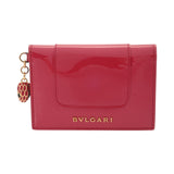 BVLGARI ブルガリ セルペンティ ピンク レディース パテントカーフ カードケース Aランク 中古 銀蔵