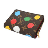 LOUIS VUITTON ルイヴィトン モノグラムペインティッドドット ポルトフォイユルー 草間彌生コラボ ブラウン/マルチカラー M81981 レディース モノグラムキャンバス 二つ折り財布 Aランク 中古 銀蔵