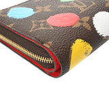 LOUIS VUITTON ルイヴィトン モノグラムペインティッドドット ポルトフォイユルー 草間彌生コラボ ブラウン/マルチカラー M81981 レディース モノグラムキャンバス 二つ折り財布 Aランク 中古 銀蔵